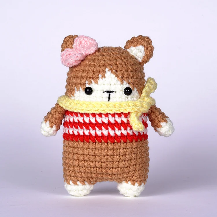 YarnSet - Crochet Kit For Beginners - Brown Cat