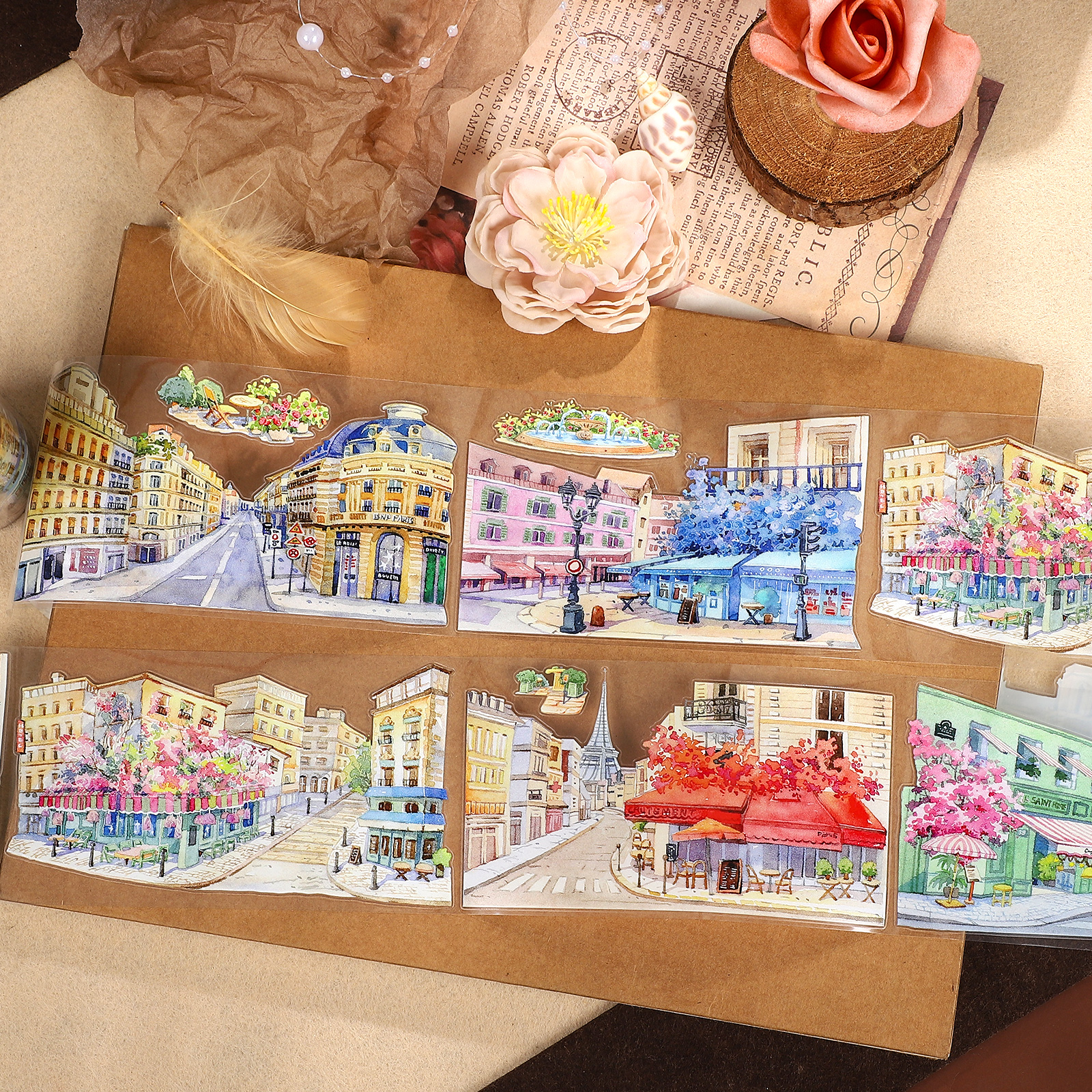 PET 테이프 - 7cm x 5m 파리 스트리트 시리즈