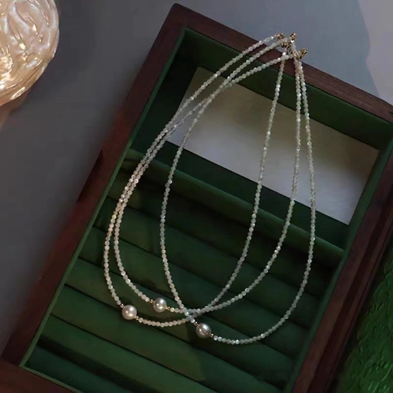 Seashells Freshwater Pearl Opal Beaded Plating Geometric Necklace