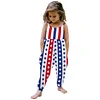 Kids Girl 4th Of July Independence Day Print Sleeveless Jumpsuit Pants