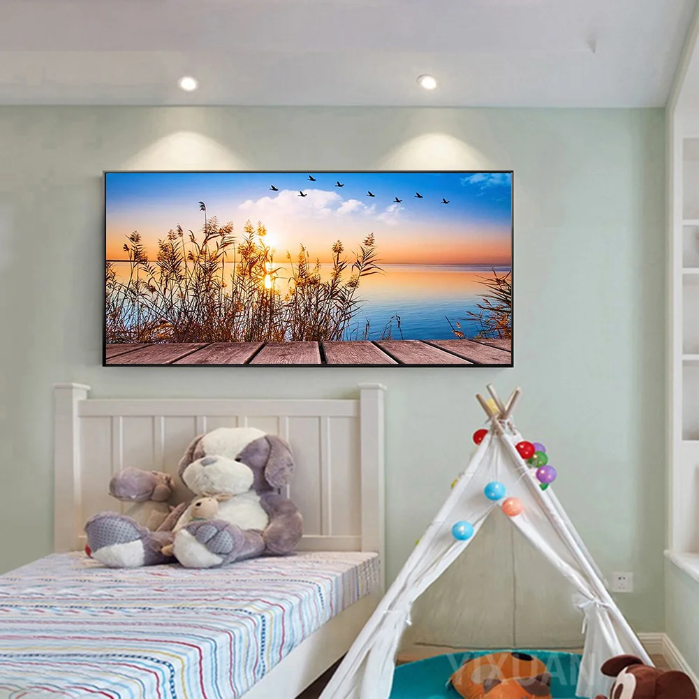 Diamond Painting - Full Round Drill - Sunset Reed(80*40cm)