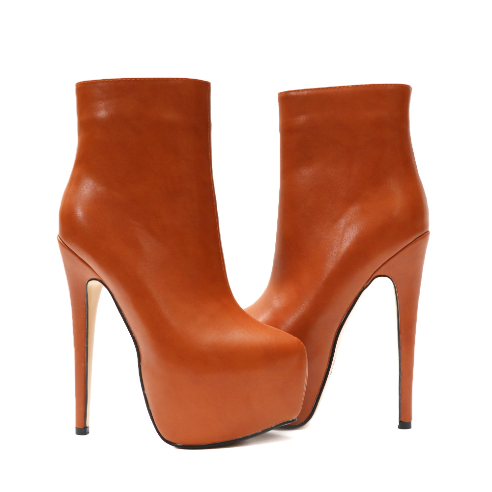 6" Women's Sky High Heels Platform Winter Ankle Boots  Matte Shoes-MERUMOTE