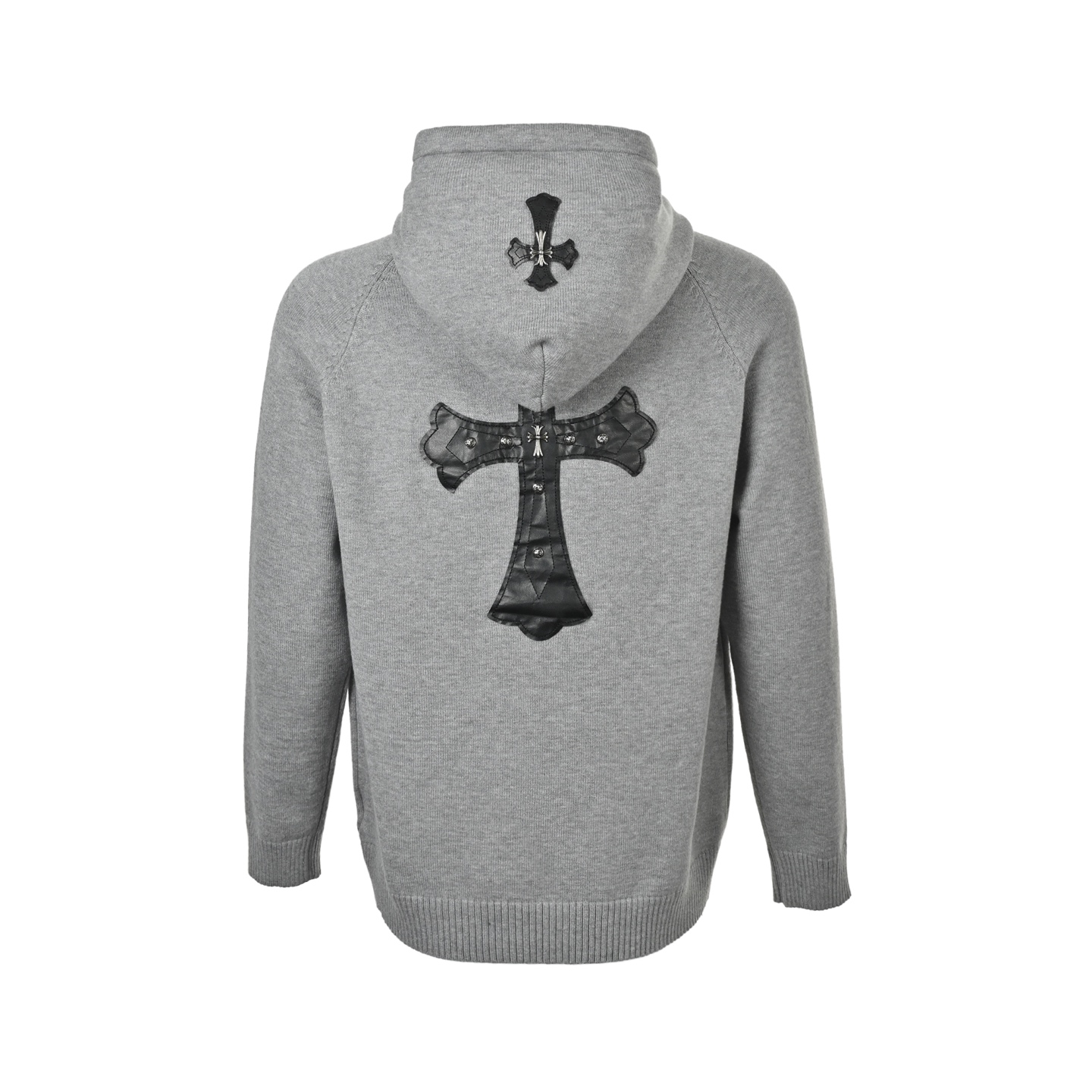 Gray Cross Hoodie Back View