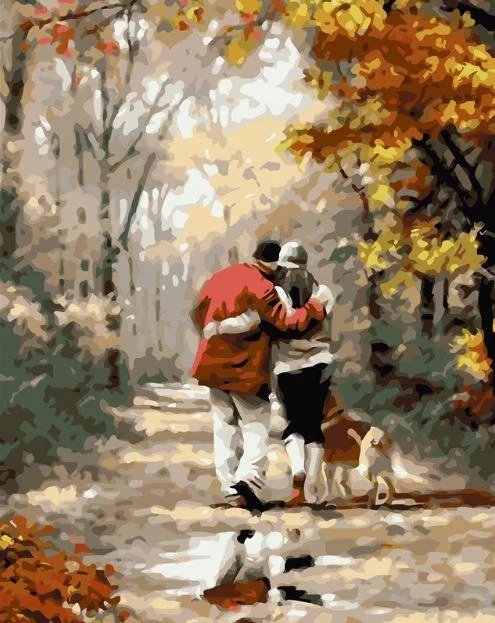 Couple On Country Road - Romance and Love Paint By Numbers DQ35646