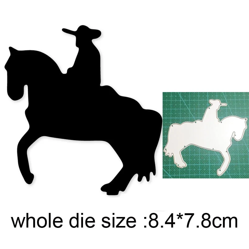 Crafts Metal Cutting Dies Cut Die Mold man Woman Riding Horse Decoration Scrapbooking Dies Knife Mould Blade Punch Stencils Dies