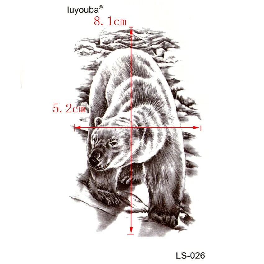 Polar bear waterproof temporary tattoos men cute animal harajuku tatoo sleeves flash tattoo sticker tatuajes temporary tatoo men