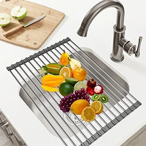 Roll Up Dish Drying Rack Over The Sink Dish Drying Rack Portable Stainless Steel