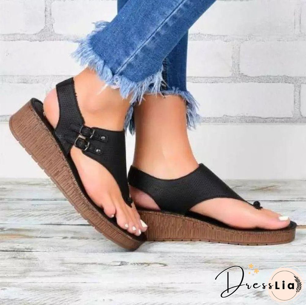 Casual Women Summer Buckle Platform Shoes