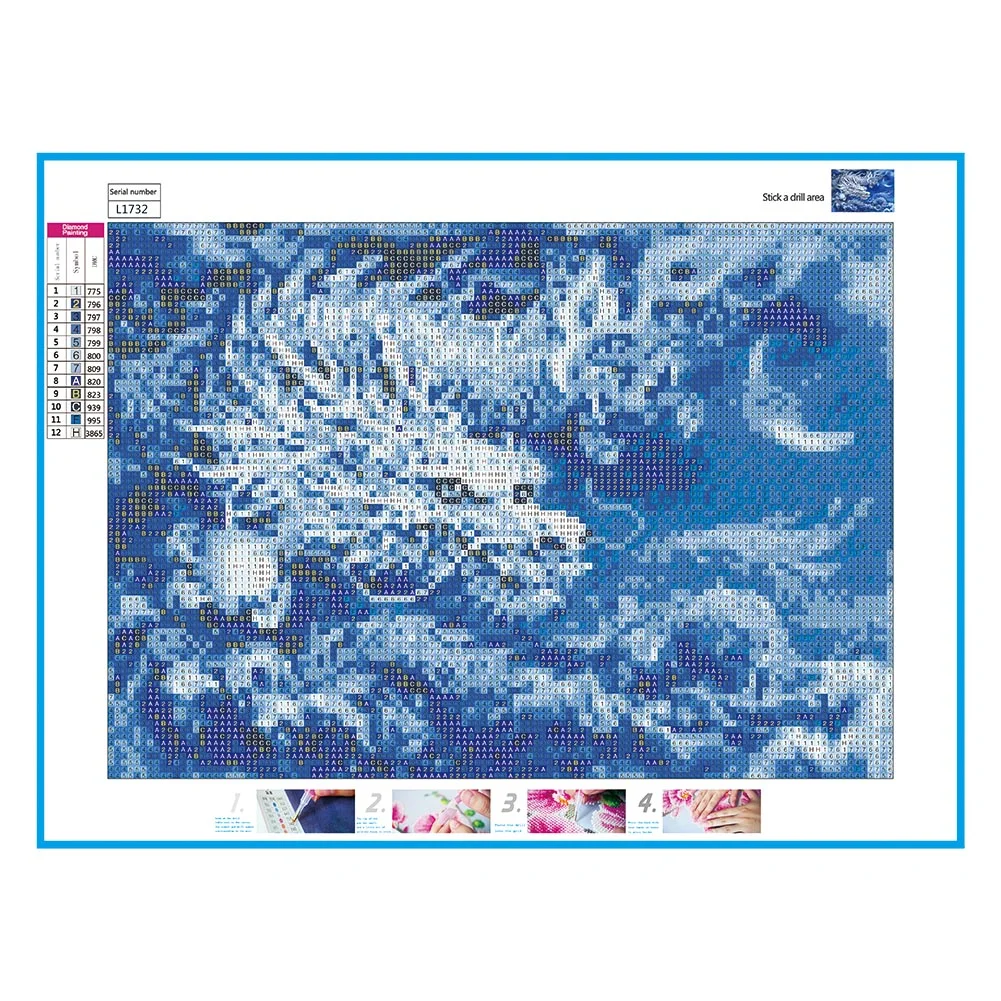 5D DIY Full Drill Diamond Painting Ice Dragon Cross Stitch Embroidery Kits