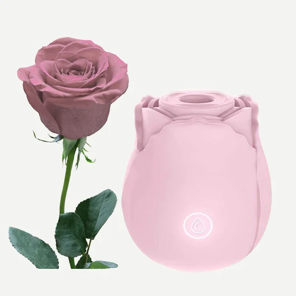 Pink Rose Vibrator Silicone Clitoris With 10 Intense Suction