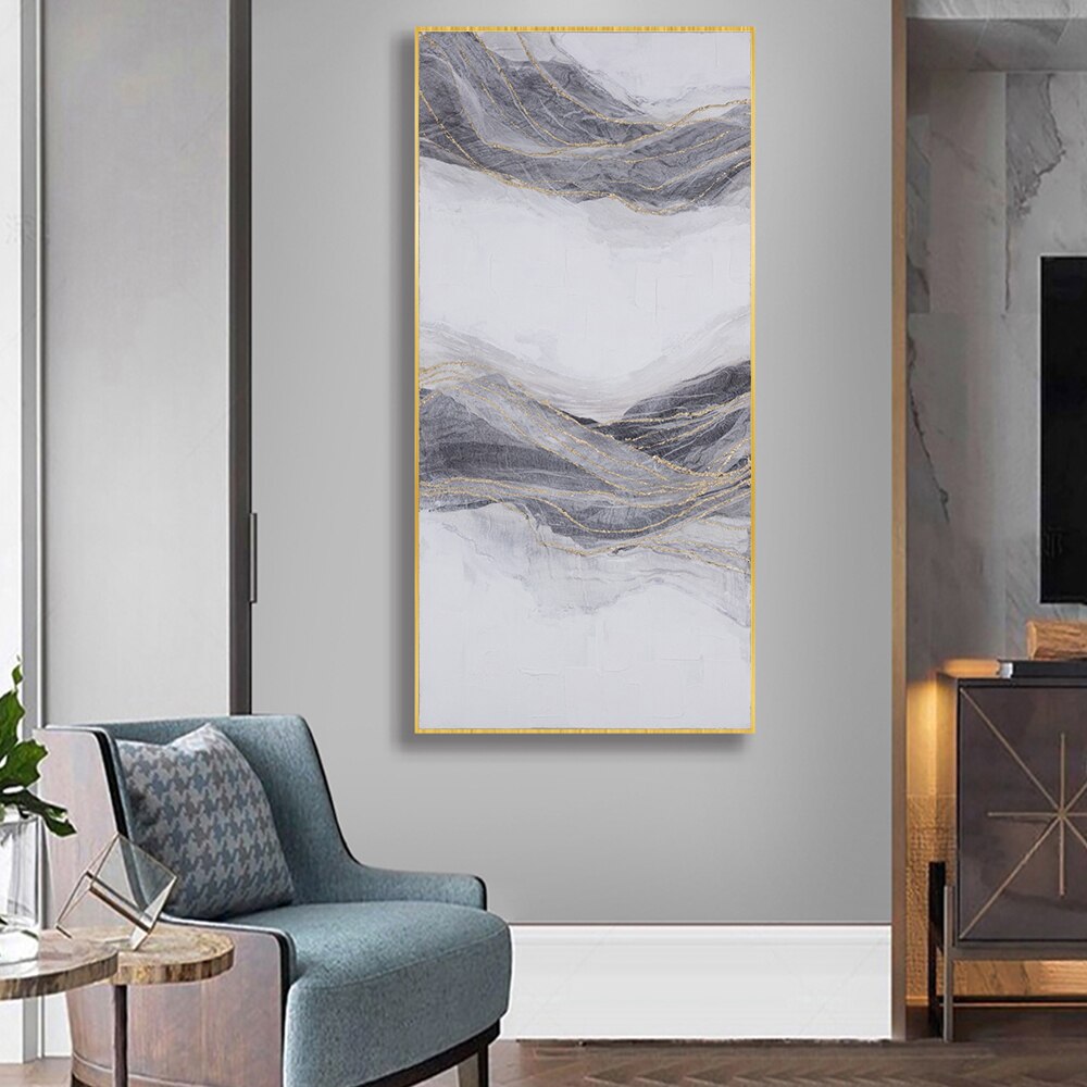 HUACAN Hand-Painted Picture Home Decor Canvas Abstract Handmade Oil Paintings Wall Art Hanging Image For Living Room Modern