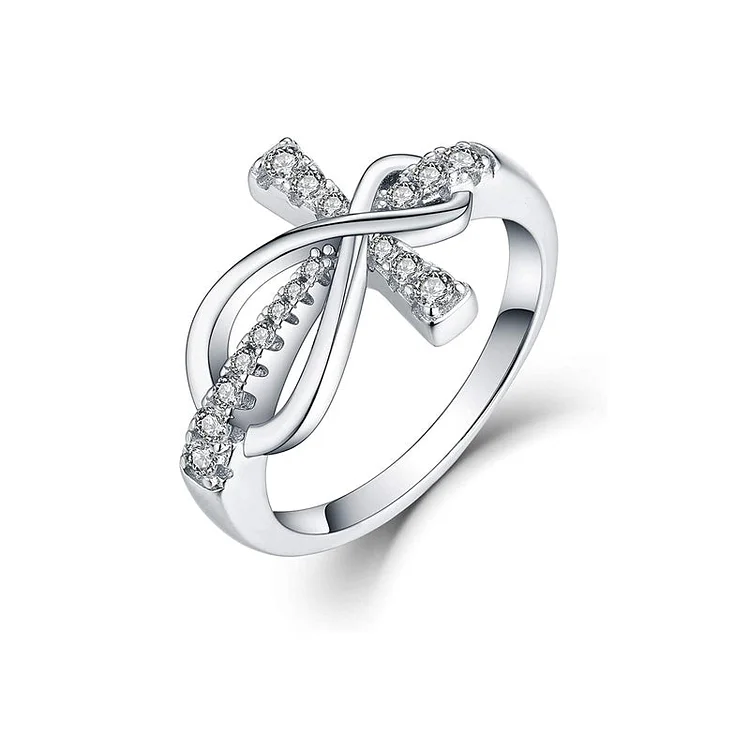For Daughter - S925 Enjoy The Journey And I’m Always With You Infinity Cross Ring