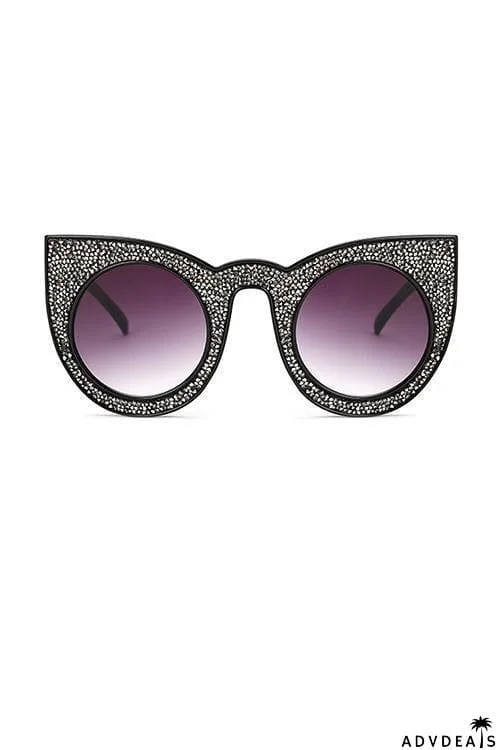 Rhinestone Cat Eye Sunglasses