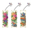 (US Local)3Pcs Special Shape Flowers Coffee 5D DIY Diamond Painting Bookmark Craft Kit