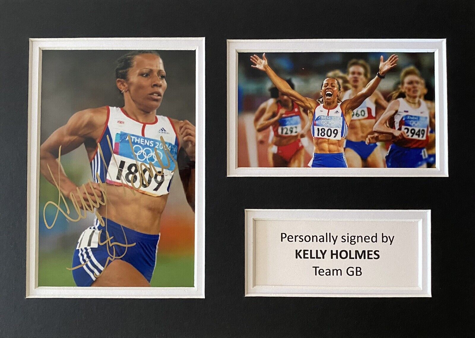 Kelly Holmes Hand Signed Photo Poster painting In A4 Mount Display - Olympics - Team GB