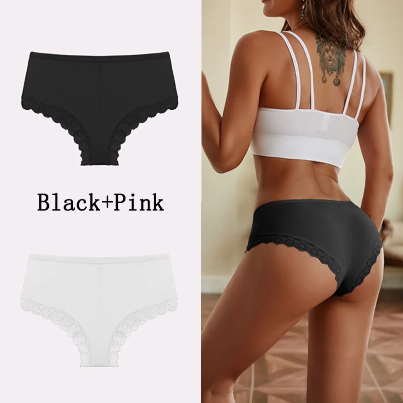 Billionm Women Panties Sexy Lace Briefs Solid Seamless Underwear Female Comfortable Intimate Lingerie Floral Underpants M-2XL