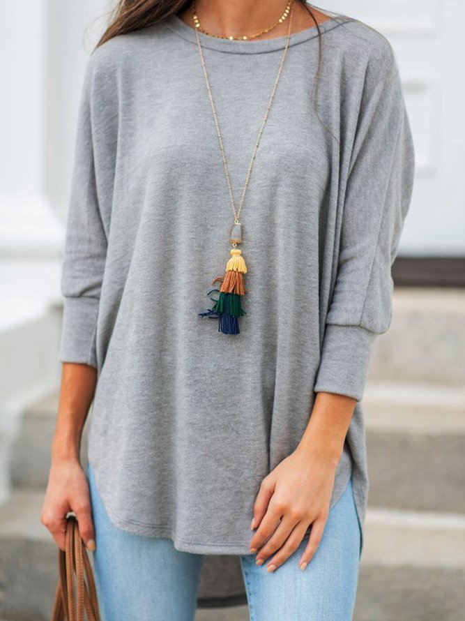 Long Sleeve Cotton-Blend Shirts & Tops