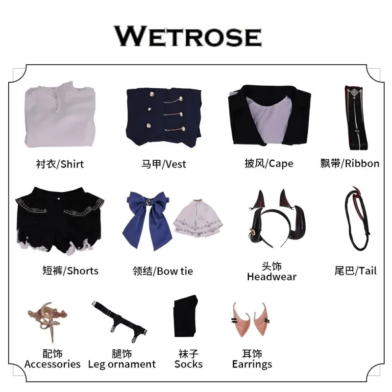 [Wetrose] In Stock Mr. Love: Queen's Choice Victor Little Succubus Game Outfit Cosplay Costume