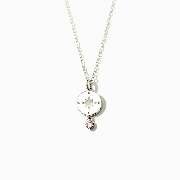 Move Confidently Compass Heart Necklace