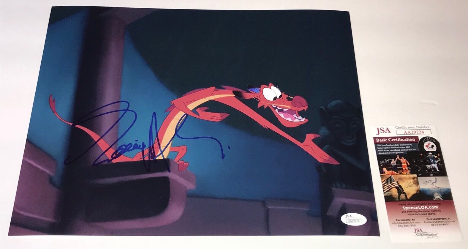 EDDIE MURPHY Signed MULAN Mushu 11x14 Photo Poster painting Autograph JSA COA