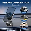 Upgrade Vacuum Magnetic Suction Phone Holder, 2025 New Foldable Strong Magnetic Car Phone Holder, Retractable Double-Sided Magnetic Suction Phone Mount Compatible with All Smartphones 
