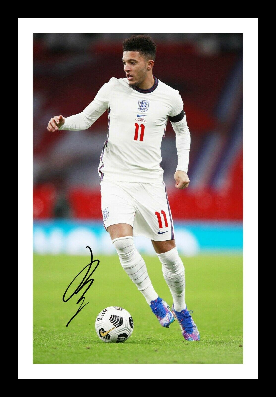 Jadon Sancho - England Euro 2020 2021 Autograph Signed & Framed Photo Poster painting