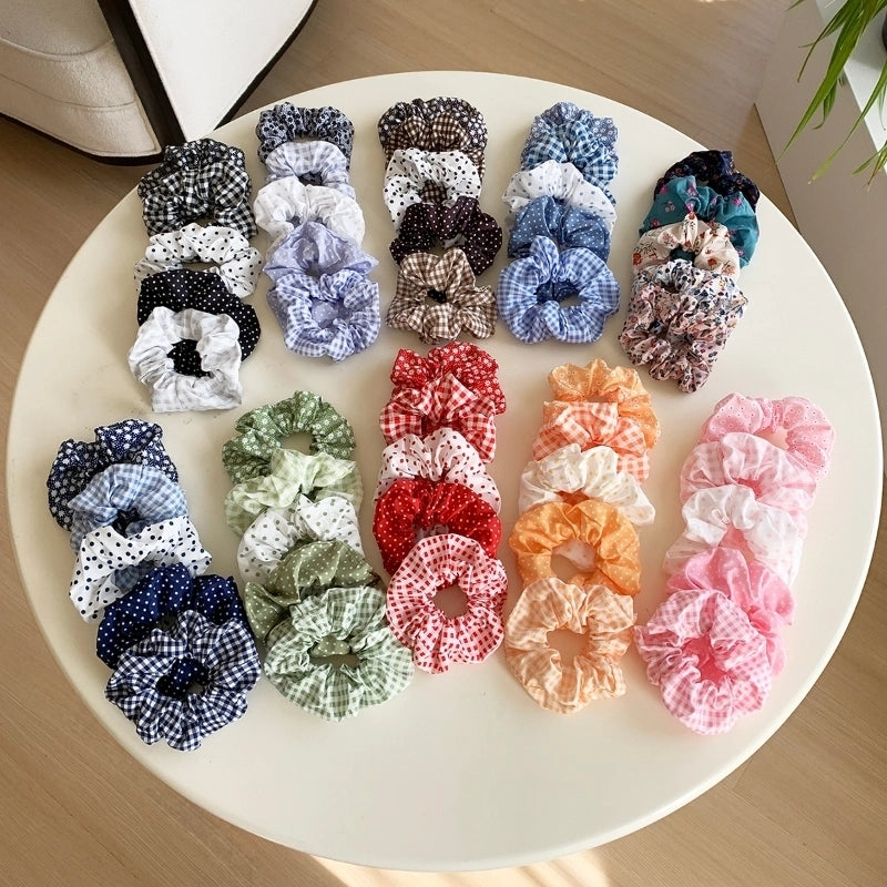 Women's Casual Minimalist Ditsy Floral Polka Dots Cloth Hair Tie