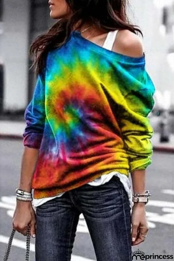 Fashionable Tie-dye Printed Sweatshirt (3 Colors)