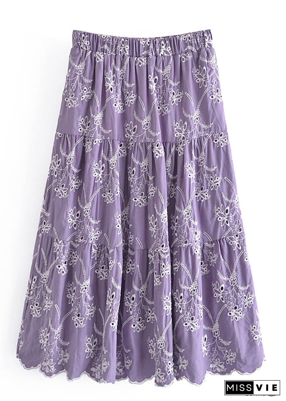 Boho Skirts in Mariana in Lace White, Purple and Black For Women