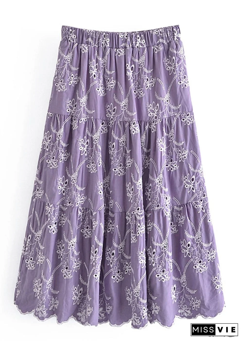 Boho Skirts in Mariana in Lace White, Purple and Black For Women