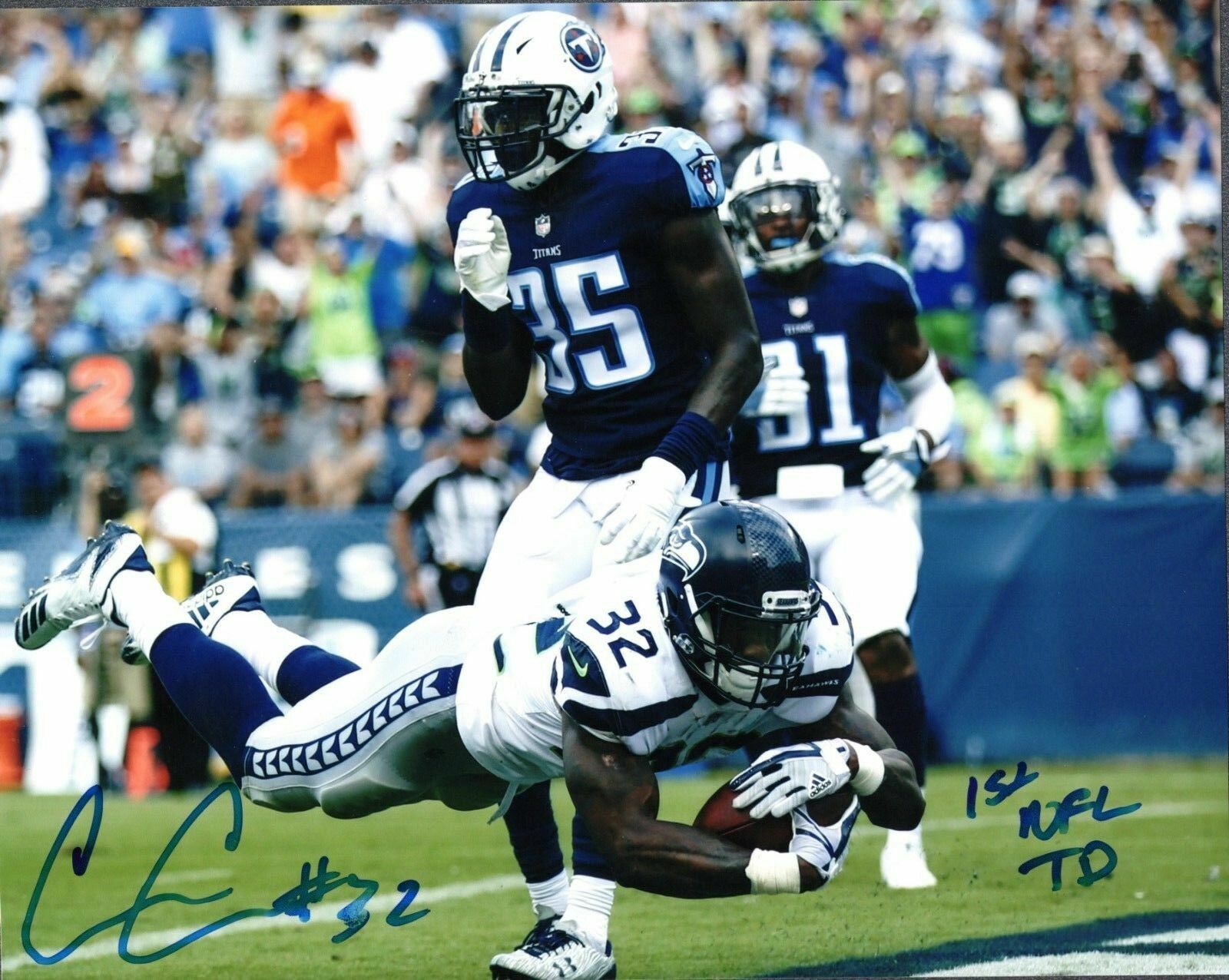 Chris Carson Signed Autographed 8 x 10 Photo Poster painting ( Seahawks ) REPRINT