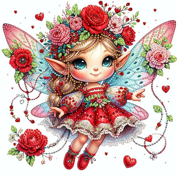 Partial Special-Shaped Diamond Painting - Rose Elf 30*30CM