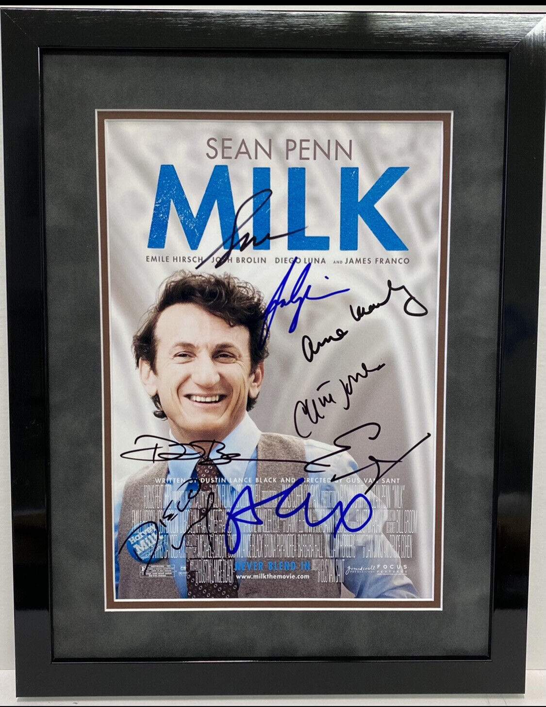 Sean Penn & Cast & Others Autographed Signed Framed MILK MOVIE Photo Poster painting Gay LGBTQ