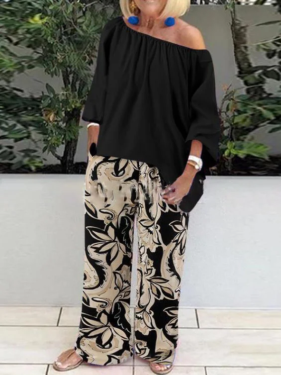 Women's Printed Loose Casual Suit