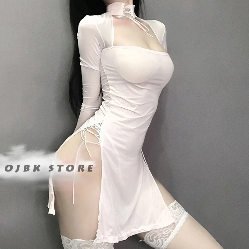 Billionm Dress Womens Sexy Cosplay Lingerie Vintage Vampire Hollow out Costumes Backless Long Fancy Erotic Sleepwear Gift.
