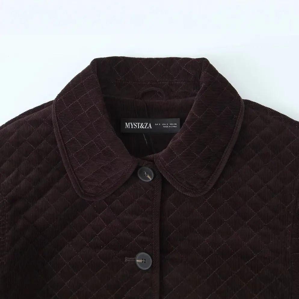 Nigikala Nigikala Women's Clothing Autumn And Winter New Collar Single Buckle Lint Cotton Jacket