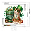 St. Patrick's Day Katze speziell geformte 5D DIY Teilbohrer Diamanten Punkte, Edelsteinkunst-Kits f&uuml;r Erwachsene, Anf&auml;nger, Wohndekoration, Diamanten,