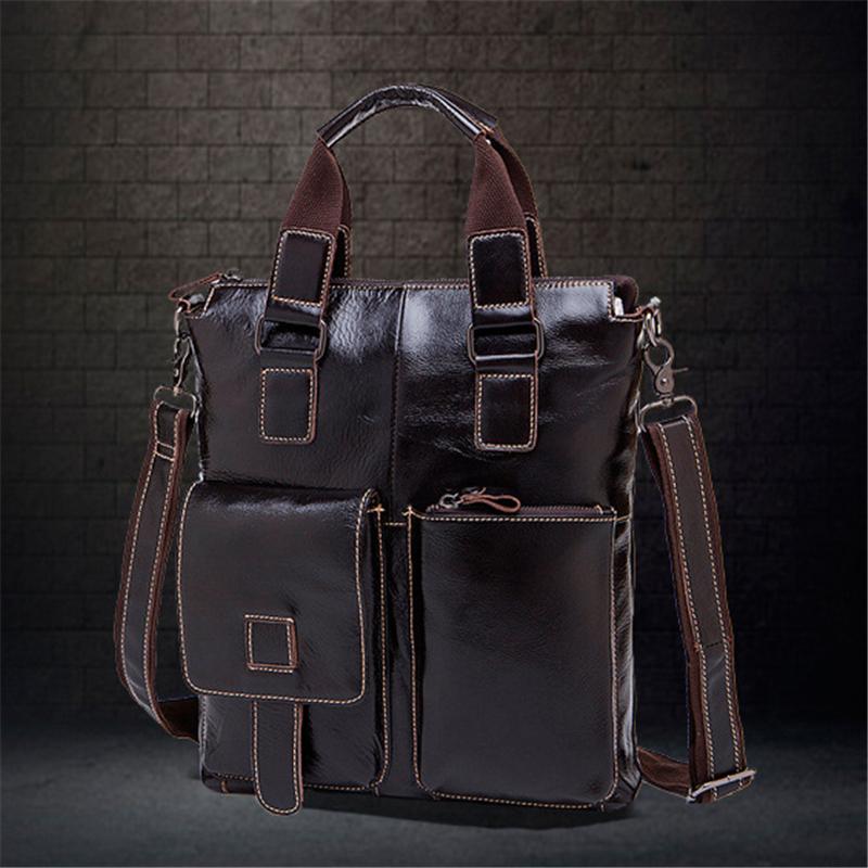 Vintage Style Leather Business Handbag Crossbody Bag For Men