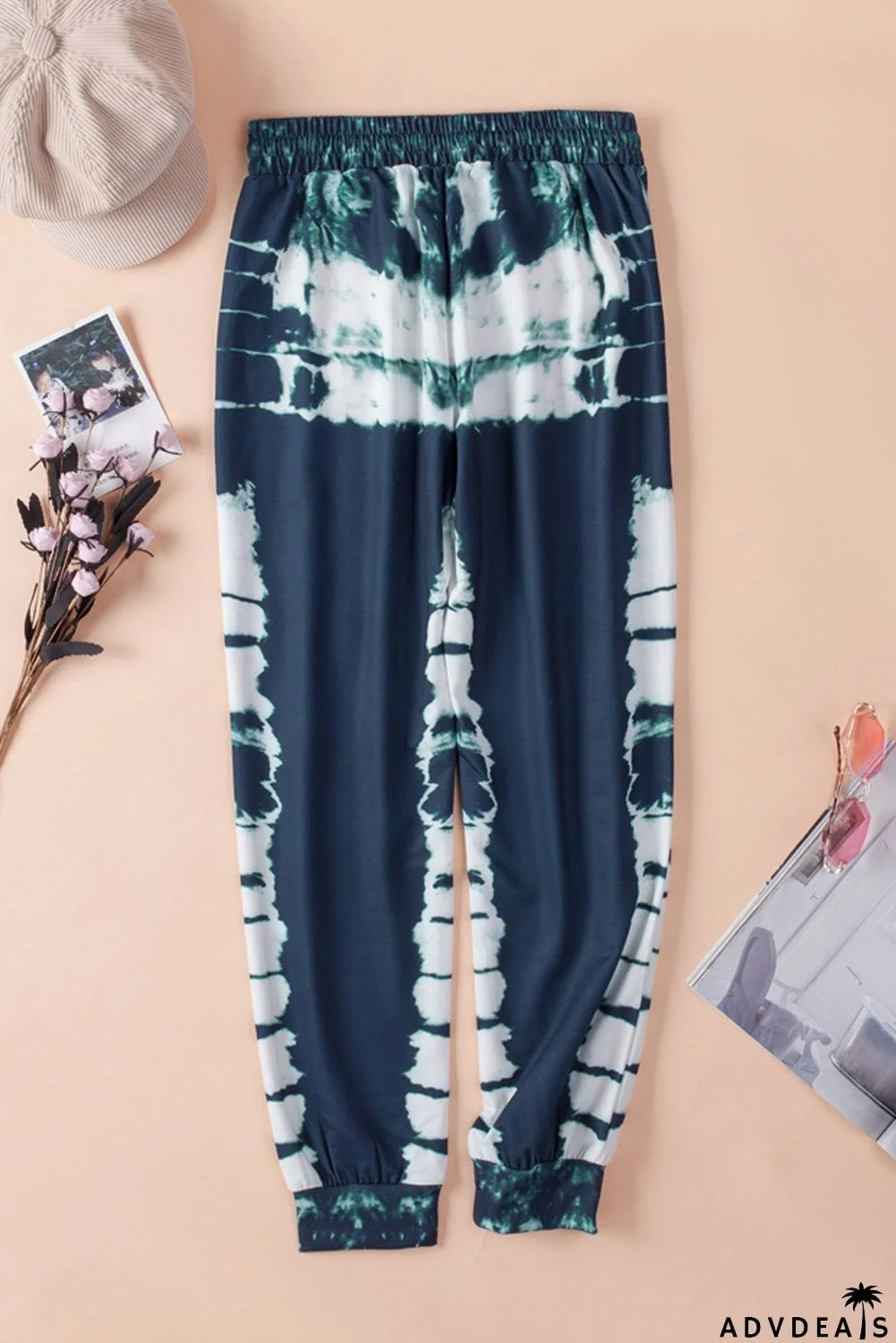 Tie-dyed Print Elastic Waist Jogger