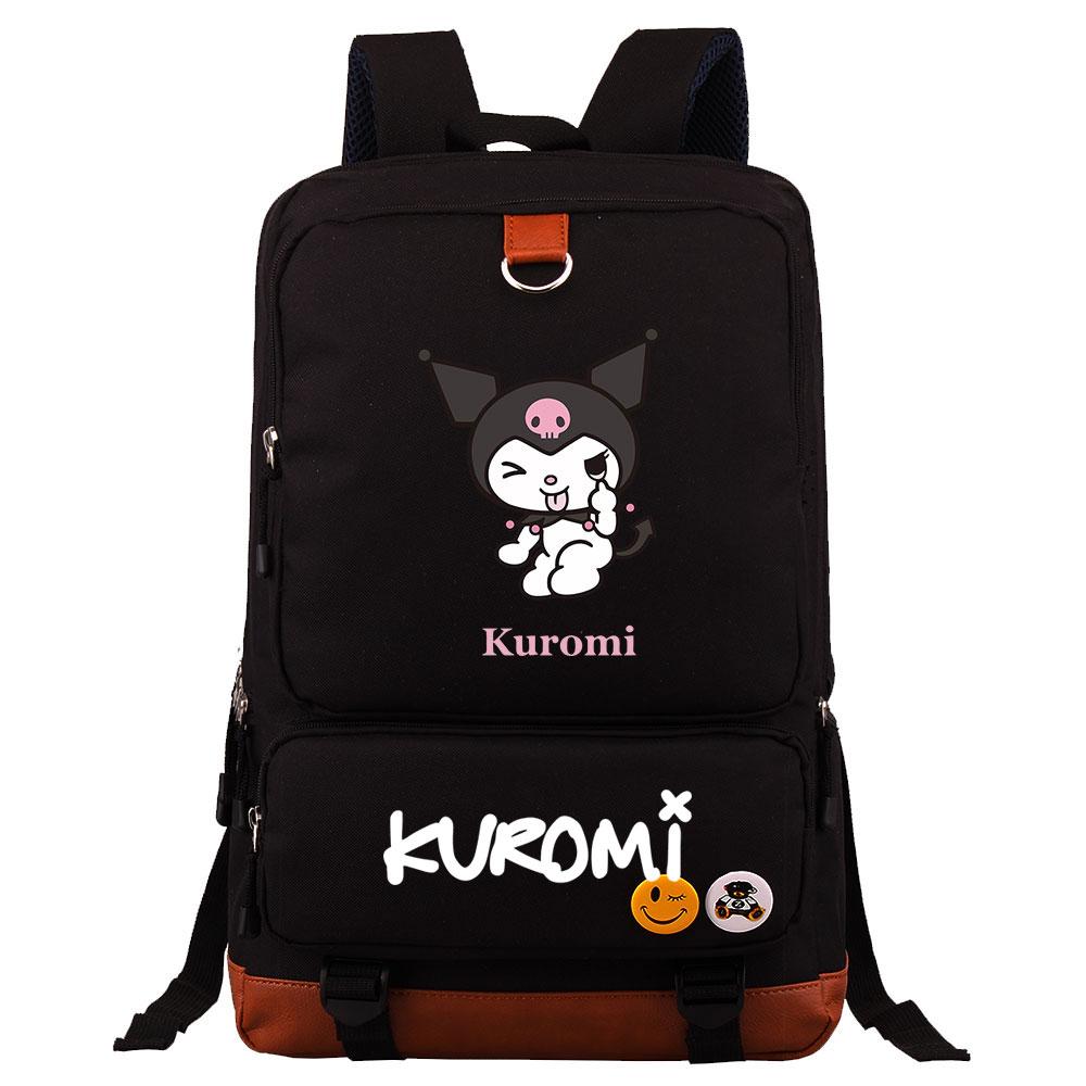 Mayoulove Kuromi Backpack Lightweight Design with Multiple Pockets for School and Outdoor Activities-Mayoulove