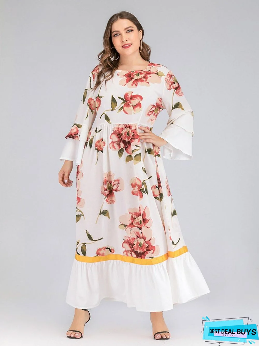 Elegant Skirt Autumn Printed Sleeve