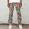 Trendy brand artistic casual printed trousers