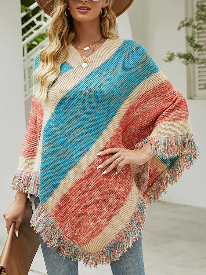 Women's Fall Winter Warm Lazy Stylish Tassel Faux Cashmere Shawl