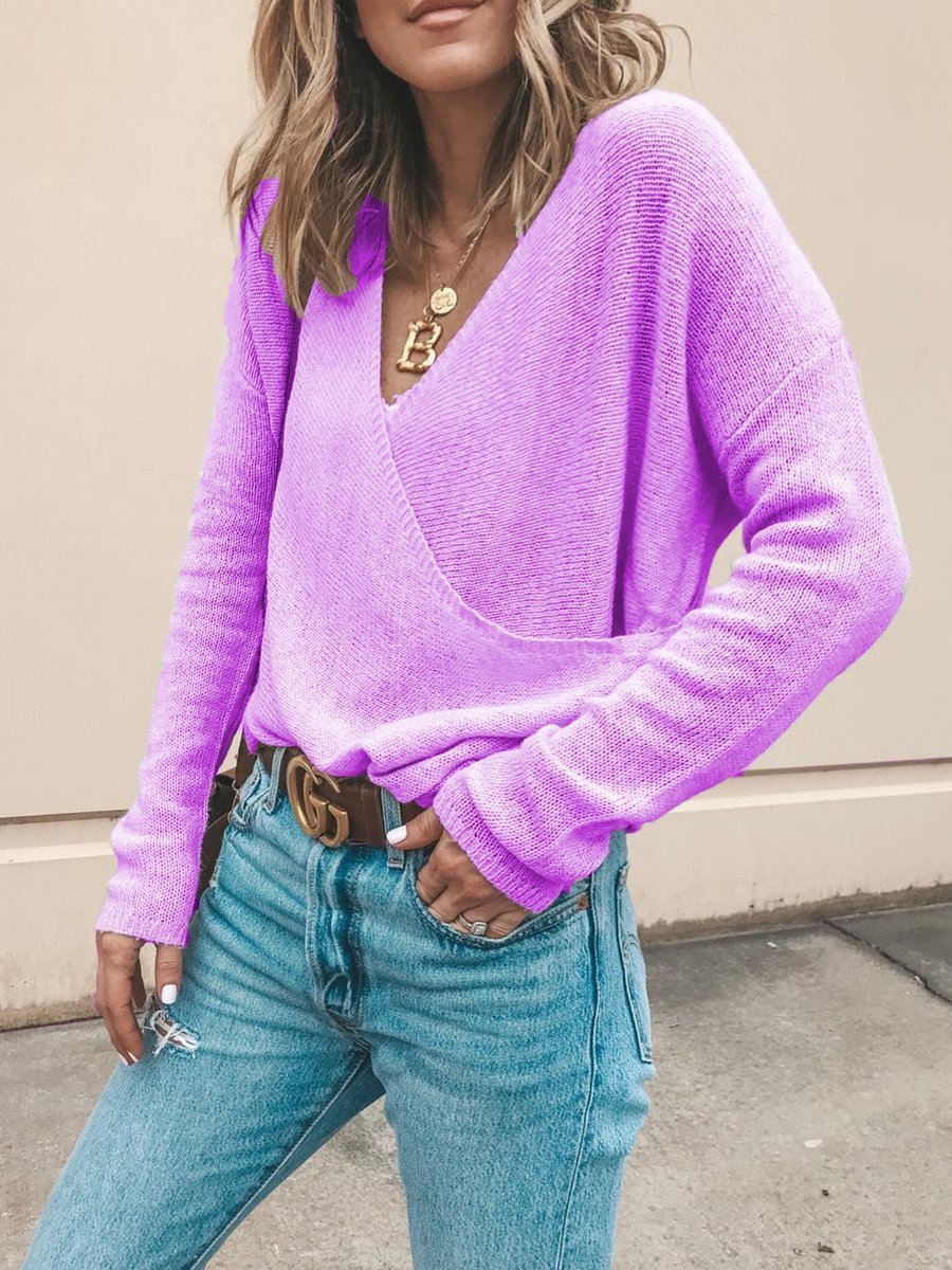 Front Overlap All-Match Sweater