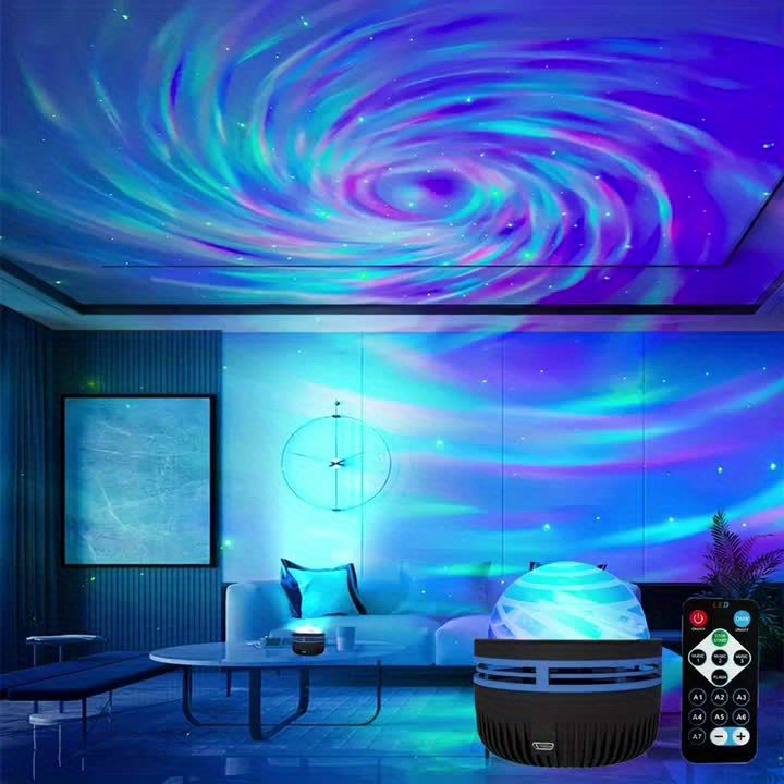 Tegooe Remote Control Galaxy Star Projector Night Light - USB Rechargeable LED Lamp for Room Decor