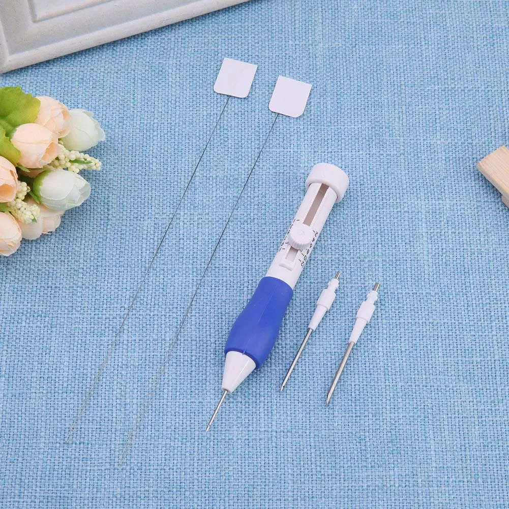 Punch Needle Set 3 Needles 2 Threaders Craft Tool for Embroidery DIY(A)