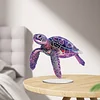 (US Local)5D DIY Special Shape Diamond Painting Desk Ornament Purple Animals Decor Kit