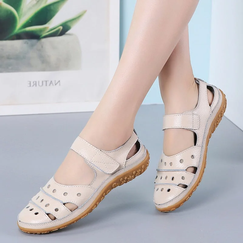 Vstacam Back to School Women Sandals Leather Comfortable Beach Outdoor Women Shoes 2023 New Fashion Ladies Casual Outdoor Female Sneakers Large Size