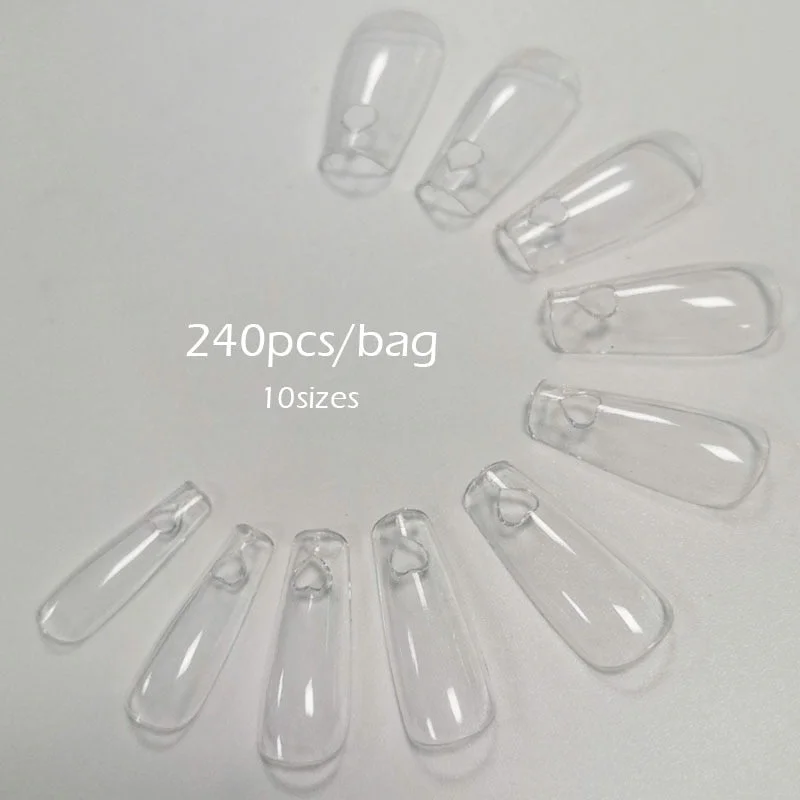 XXL Clear Square Full Cover Press On False Nail Tips Extra Long Nails Straight Shape False Tips UV Gel Manicure Tool Fake Finger-Nail Inspo