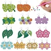 12 Pairs Leaves DIY Diamond Art Earrings Double Sided Diamond Painting Earrings